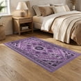 thumbnail image 2 of ODIKA 5'x7' Washable Area Rug Gothic Tie Dye Symmetrical Mystic Purple Swirl Ombre for Dining Room, Under Table, Home Office, Non-Slip Chair-Friendly, 2 of 7