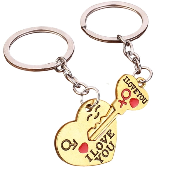 Silver Valentine's Day Couple Keychain – Perfect Gift for Couples, Boyfriends, Girlfriends, Husbands & Wives