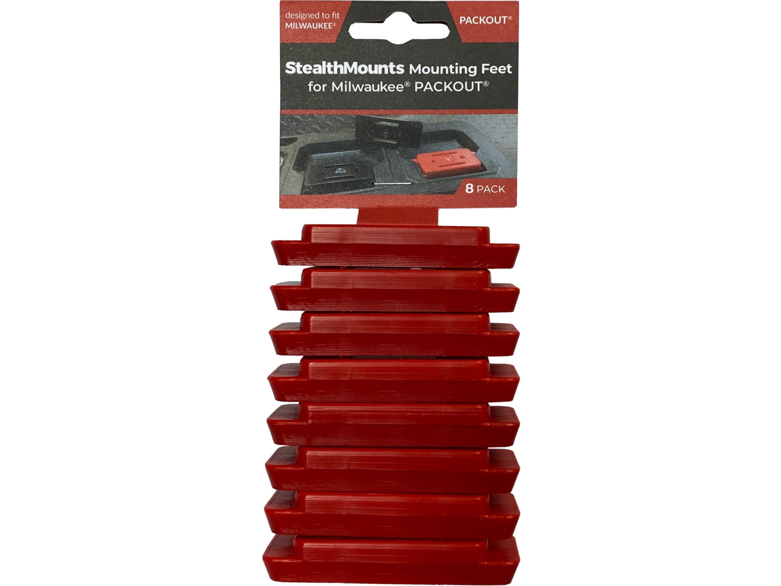 8 Pack 3D Printed Tool Holder for Milwaukee M18 8 Pack BLACK 8 Pack 3D Printed Tool Holder for Milwaukee M18 8 Pack BLACK