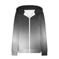 thumbnail image 4 of Fesfesfes Women's Cropped Hooded Jacket High Collar Dropped-Shoulder Long Sleeves Ribbed Cuffs Tops with Zipper Soft Fabric for Active Wear(Black#2,M), 4 of 5