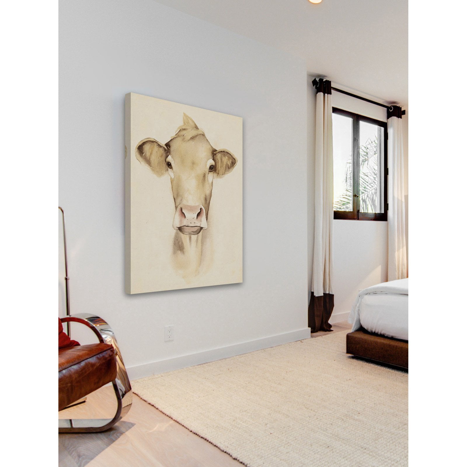 Marmont Hill "Bovine Stare I" Painting Print on Wrapped Canvas