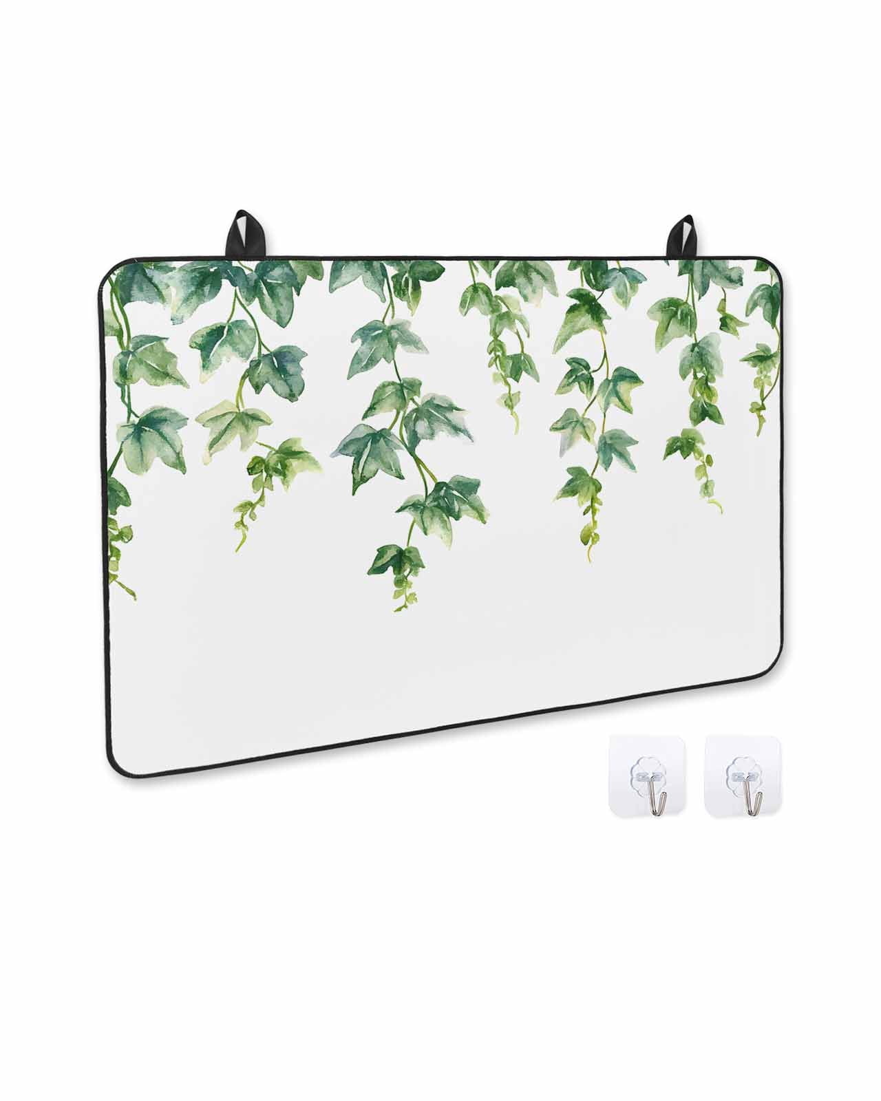 nqOlkjepod Large Induction Cooktop Protector Mat 24"x21", Green Leaves Stove Top Covers for Electric Stove, Spring Watercolor Natural Branches Vines Stove Burner Cover Mats, Glass Top Stove Cover
