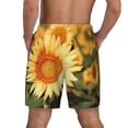 thumbnail image 2 of Lsque Mens Swim Trunks Golden Sunflower In Field Pattern - Bathing Suit Compression Liner - Beach Swim Shorts Swimwear - (S-3XL) - Stretch Quick Dry -X-Large, 2 of 9