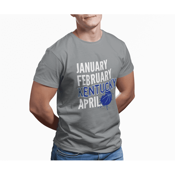 Jan Feb Kentucky April for University Basketball fan Gift Unisex Heavy Cotton Tee-KBNCKU001-Graphite Heather-L