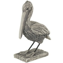 5" x 13" Gray Polystone Textured Pelican Sculpture, by DecMode