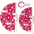 thumbnail image 3 of FMSHPON Cute Cat Flower Xmas Christmas Tree Skirt Stand Mat for Holiday Party Decoration Indoor Outdoor 36 inches, 3 of 6