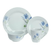Tabletops Gallery 16 Piece Wildflower Round Floral Porcelain Dinnerware Set, Service for 4
