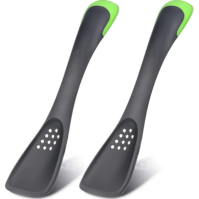 Cuchara ranurada de nailon 5 en 1, espátula, cortadora giratoria, cuchara sólida, raspador de cocina antiadherente multifuncional, utensilios para servir en la cocina, agitar C