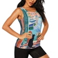 thumbnail image 2 of Daiia Coastal Cat By The Window Printed Womens Workout Tops for Women Quick-dry Tank Tops Mesh Yoga Shirts Athletic Running Tank Tops Sleeveless Gym Clothes-Medium, 2 of 7