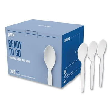 Mediumweight Plastic Cutlery Teaspoon, White - Pack of 300