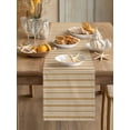 thumbnail image 3 of Beige Striped Short Table Runner 60 Inches Long, Farmhouse Vintage Peach Stripes Cotton Linen Table Runners Dresser Scarves, Fabric Tabletop Scarf Furniture Cover for Home Dinner Party Decor 13"x60", 3 of 9