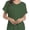 Green, variant on Women's V Neck T Shirts Casual Rolled Short Sleeve Side Split Summer Tops Loose Fit