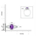 thumbnail image 4 of ANGARA Natural Oval 2.28 ct Amethyst Split Shank Halo Ring in 14K White Gold for Women (Size-10x8mm) | February Birthstone, Birthday, Anniversary, Jewelry Gift for Women | Natural Amethyst Ring, 4 of 9