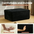 thumbnail image 5 of Ovios Oversized Ottoman Footrest for Sofa Large Plush Corduroy Pouf Ottoman Coffee Table Rectangle Floor Bench Extra Seating for Living Room, No Assembly, Black, 5 of 8