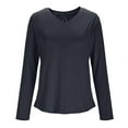 thumbnail image 3 of gbyLJF T-Shirts for Women Long Sleeve Lightweight Workout Casual Tops Solid Color V-Neck Sun Protective Shirt Quick Dry Tees, 3 of 4