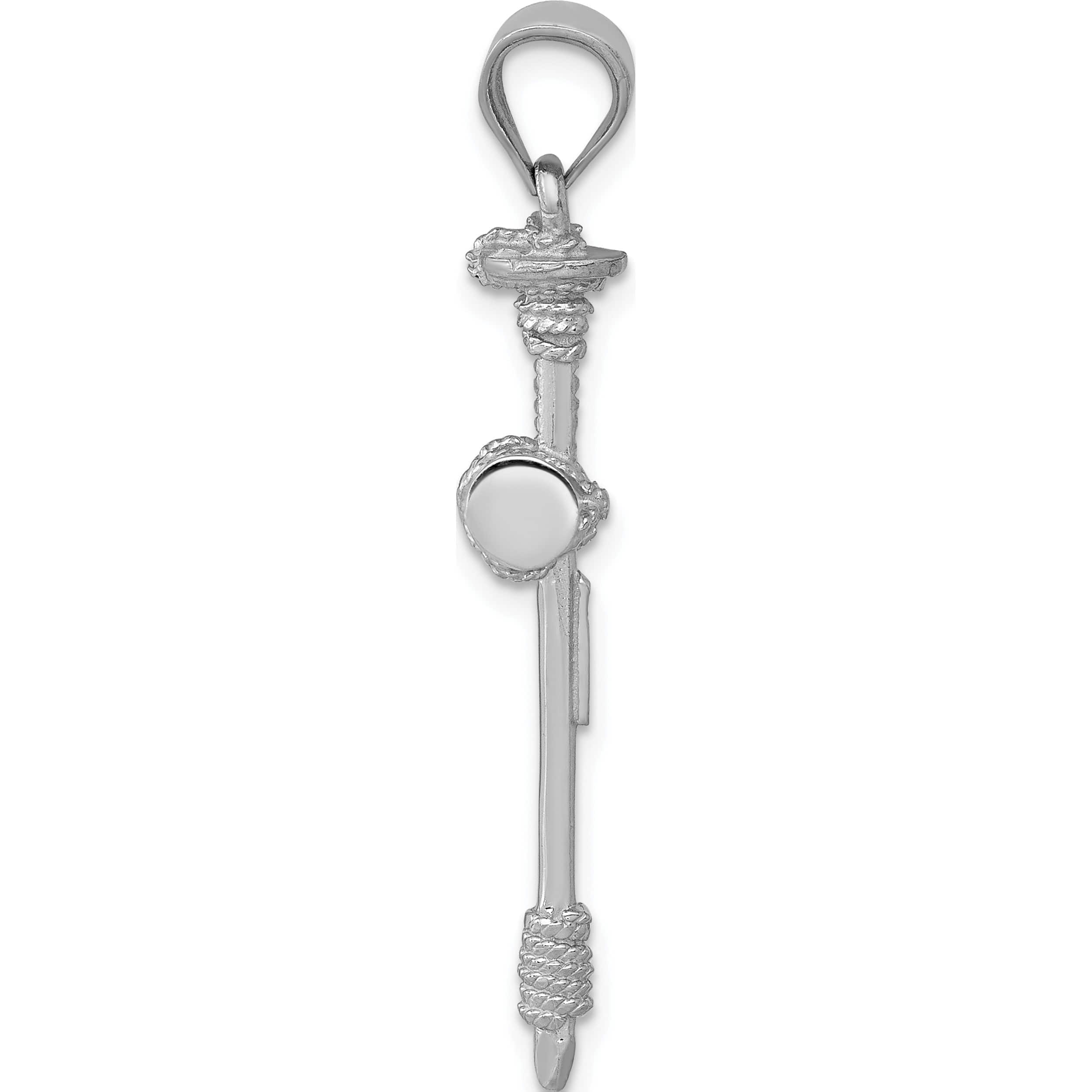 14K White Gold Nail Cross Pendant (40 X 20) Made In United States d807
