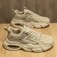 thumbnail image 7 of Men's Sneakers -  Running Footwear Thick Cushioned Sole, Breathable PU Upper & Non-Slip Rubber Outsole ,Beige/ Stability Support Lace-Up Shoes for Running, Gym, Everyday - All-Season Dad Shoes,, 7 of 7