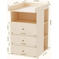 thumbnail image 3 of Baby Changing Table Dresser with Removable Nappy Tray, Lattice Cabinets - Wanan 6 Drawer Nursery Dresser, Diaper Changing Station for Nursery, Living Room (Nude Pink), 3 of 8