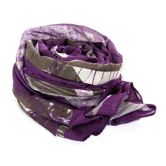 Women's Skull Print Purple Polyester Scarf Purple Scarf Wrap 40 x 70 inches