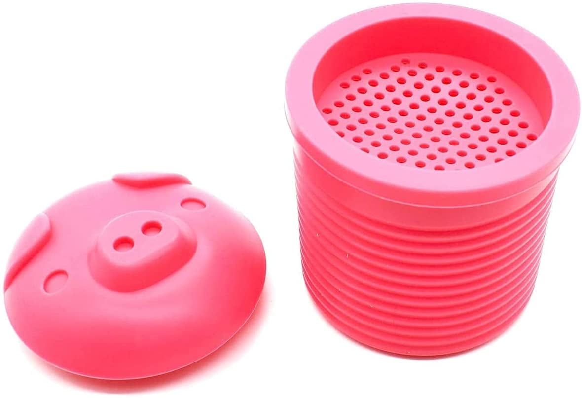 Silicone Cartoon Piggy Design Bacon Grease Strainer Storage Container Basket 