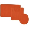 3-Piece Hailey Solid Bathroom Set Bath Mat Contour Rug Toilet Lid Cover - Bright orange