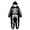 8Black, variant on REDARER Kids Skeleton Hooded Onesie Full Zip with Pockets for Trick or Treat Halloween Party Cosplay Casual Loungewear Pajama Outfit,8-9 Years