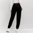 thumbnail image 6 of FRSASU Women's Cozy Velvet Pants Elastic Waist Casual Outdoor Jogger Sweatpants Solid Color Fashion Workout Trousers Black, 6 of 6