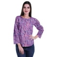 thumbnail image 2 of Moomaya Printed Button Placket Full Sleeve Top Round Neck WoMen's Casual Summer Tunic, 2 of 6