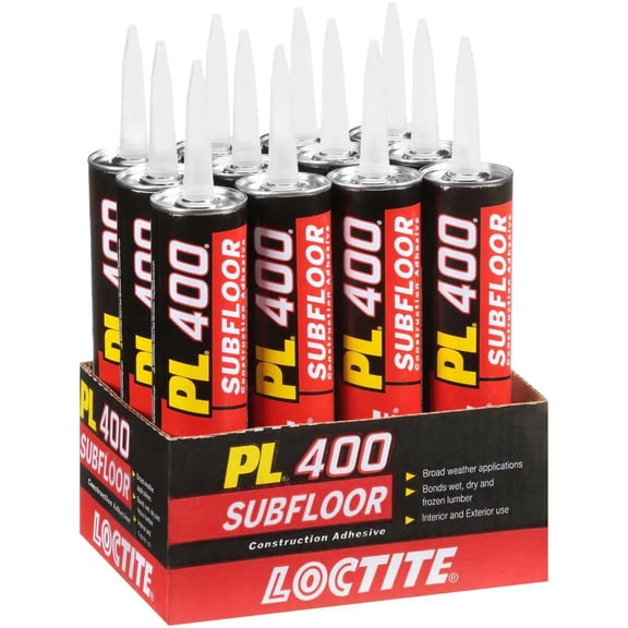 Loctite PL 400 Subfloor Heavy Duty Adhesive, 10 fl oz, 12, Cartridge