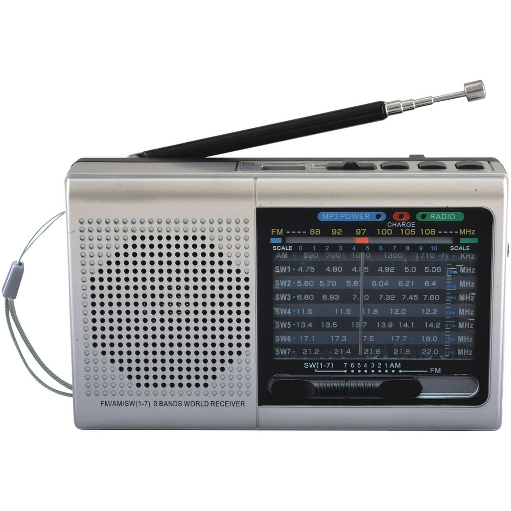 Supersonic Sc1080bt Slv 9band Radio with /Sd Card Input in Silver