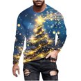 thumbnail image 1 of T-Shirt Décontracté à Col Rond Imprimé pour Hommes Manches Longues, 1 of 7