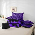 thumbnail image 6 of Castle Fairy Geometric Buffalo 7-Piece Twin Bedding Sets,Black Purple Bedding Comforter Set,Checkerd Plaid Breathable Sheet Sets,Luxury Teenager Bedroom Decor,Reversible, 6 of 8