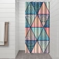 thumbnail image 3 of Vintage Boho Earth Tone Curtain 36x72 Inches Quick-Dry Polyester for Bathroom Decor with Plastic Ring Tribal Pattern, 3 of 5