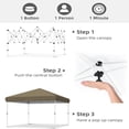 thumbnail image 3 of 10x10 pop-up canopy tent: portable con rolling bag, 4 weight bags, 3 adjustable heights, outdoor quick-abiertos tents in khaki, 3 of 8