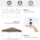 thumbnail image 3 of 10x10 pop-up canopy tent: portable con rolling bag, 4 weight bags, 3 adjustable heights, outdoor quick-abiertos tents in khaki, 3 of 8