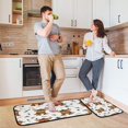 thumbnail image 6 of 2-Piece Kitchen Rugs Set Non-Slip Mats Carpet Floor for Kitchen, Bathroom (19.7"x27.6" & 19.7"x47.2") Reindeer with Scarf Pattern, 6 of 7