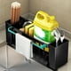 thumbnail image 5 of Organizador de escurridor de esponjas de cocina, cepillo, esponja para fregadero con bandeja de drenaje automático, estante de esponjas, cesto de drenaje multifuncional para el hogar - Negro, 5 of 7