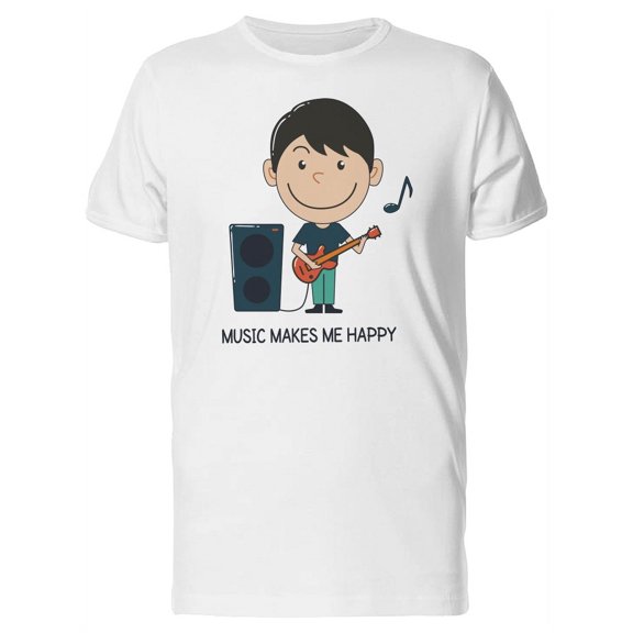 Little Boy Playing Guitar T-Shirt Men -Image by Shutterstock, Male Small