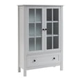 thumbnail image 1 of Benjara BM231970 Armoire d'Appoint 2 Portes avec Insert en Verre &44; Blanc, 1 of 1
