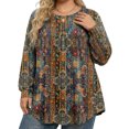 thumbnail image 2 of Weardear Womens Plus Size Tops Long Sleeve Shirts Crew Neck Flowy Tunic Top, 2 of 6