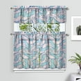 thumbnail image 2 of Kitchen Curtains 36 Inch Short - 3 Panel Set, Shark Whale Dolphin Ocean Theme, Rod Pocket Window Curtain, 100% Polyester for Nautical Farmhouse Kitchen, Easy Wash, 2 of 6