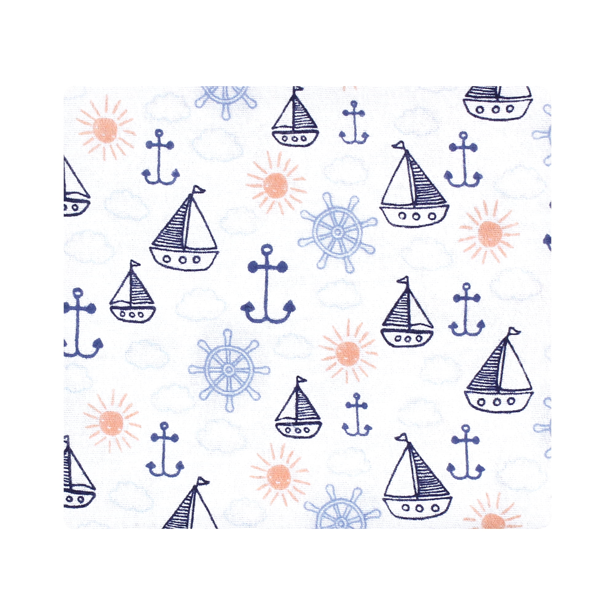Hudson Baby Cotton Flannel Receiving Blankets 4-Pack, Sunshine And Sailboats , One Size