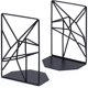 thumbnail image 1 of Sujetalibros 1 par de soportes decorativos de metal para estantes, diseño geométrico único, color negro, 1 of 5