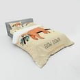thumbnail image 3 of Animal Duvet Cover Set, Sleeping Big Bear and Sloth Hanging on a Bench Cozy Lazy Wild Creature Image Print, Bedding Set with Shams and Fitted Sheet, 3 Sizes, by Ambesonne, 3 of 3