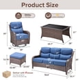 thumbnail image 6 of Jentlehouse 6 Pieces Outdoor Patio Furniture Set,Wicker Rattan Patio Sofa Set with Swivel Chairs,Coffee Table and Ottomans,Outdoor Conversation Set for Poolside Balcony Backyard Porch, 6 of 12