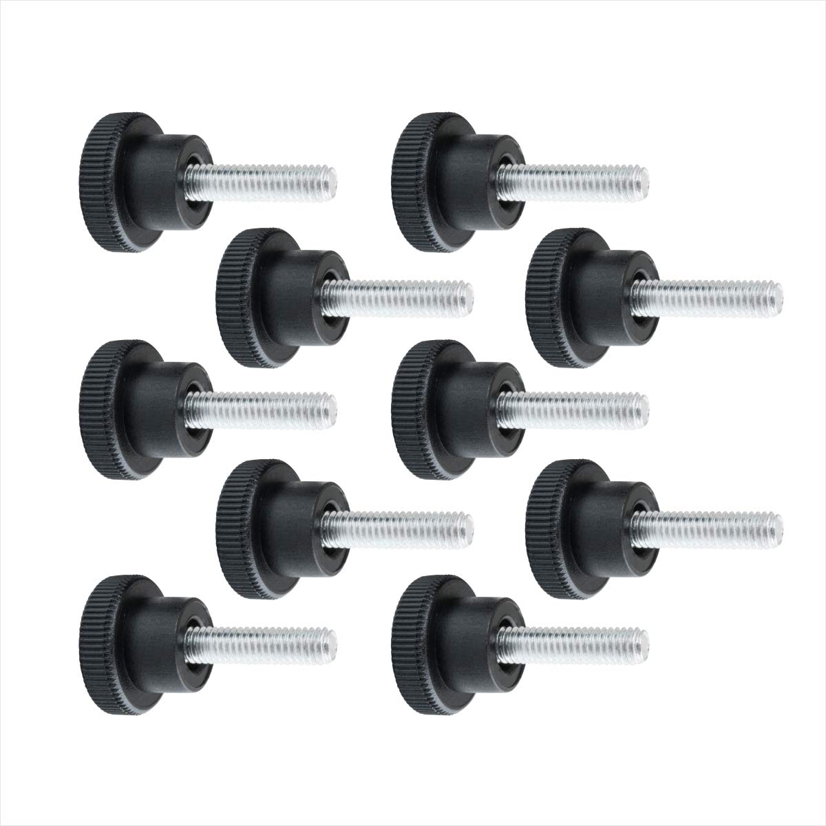POWERTEC 71610 15mm Screw On Round Knobs, Black, M4 x 15mm Male Thread