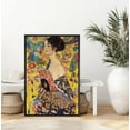 thumbnail image 3 of IDEA4WALL Framed Wall Art Gustav Klimt's Lady with Fan Decorative Historic Oil Painting Baroque Traditional Scenic Famous Canvas Print for Living Room, Bedroom, Office - Black 24"x36", 3 of 5