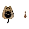 thumbnail image 1 of Reloj de pared decorativo con estatua de gato. Figura de animal, artesanía, silencioso, de madera, decoración moderna, diseño creativo, material resis, 1 of 8