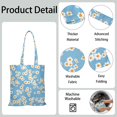 thumbnail image 5 of Vintage Daisy Print Reusable Grocery Tote Bag – Large Canvas Shopping Bag with Boho Floral Watercolor Design, Eco-Friendly & Heavy-Duty Market Tote for Women, Farmers Market, Beach, Spring & Summer, 5 of 6
