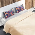 thumbnail image 5 of Yayeee Pillowcase King Size Set of 2 Satin Wrinkle Resistant Envelope Pillow Case, Colorful Art Leaves Pattern, 5 of 8